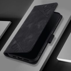 Peňaženkové puzdro Embossing Pattern Square čierne – TCL 60 SE Nxtpaper | Kryty na mobil Kryty na mobil | Peňaženkové puzdro Embossing Pattern Square čierne – TCL 60 SE Nxtpaper | Kryty na mobil