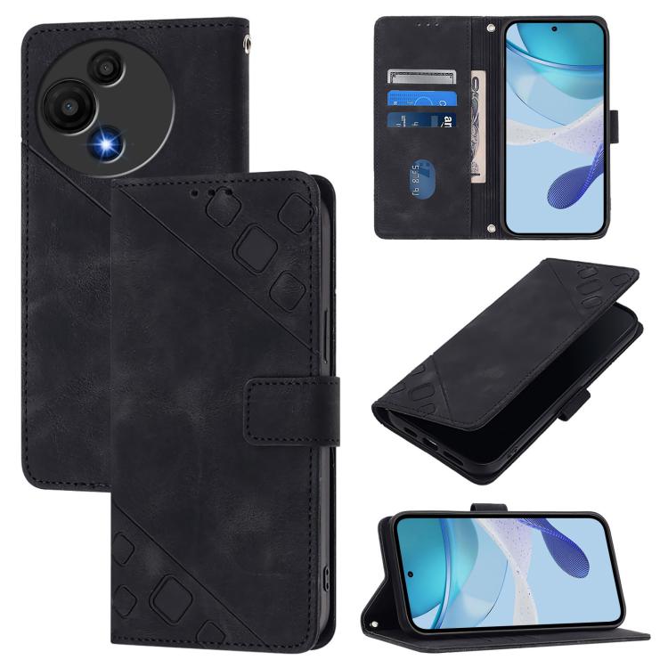 Peňaženkové puzdro Embossing Pattern Square čierne – TCL 60 SE Nxtpaper | Kryty na mobil Kryty na mobil | Peňaženkové puzdro Embossing Pattern Square čierne – TCL 60 SE Nxtpaper | Kryty na mobil
