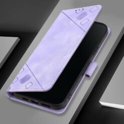 Kryty na mobil | Peňaženkové puzdro Embossing Pattern Square fialové – TCL 60 SE Nxtpaper | Kryty na mobil