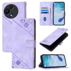 Kryty na mobil | Peňaženkové puzdro Embossing Pattern Square fialové – TCL 60 SE Nxtpaper | Kryty na mobil