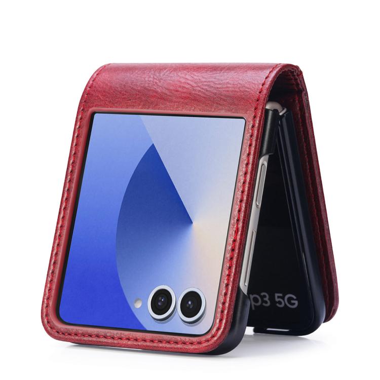 Peňaženkové puzdro Storm Leather case červené – Samsung Galaxy Z Flip 7 | Kryty na mobil Kryty na mobil | Peňaženkové puzdro Storm Leather case červené – Samsung Galaxy Z Flip 7 | Kryty na mobil