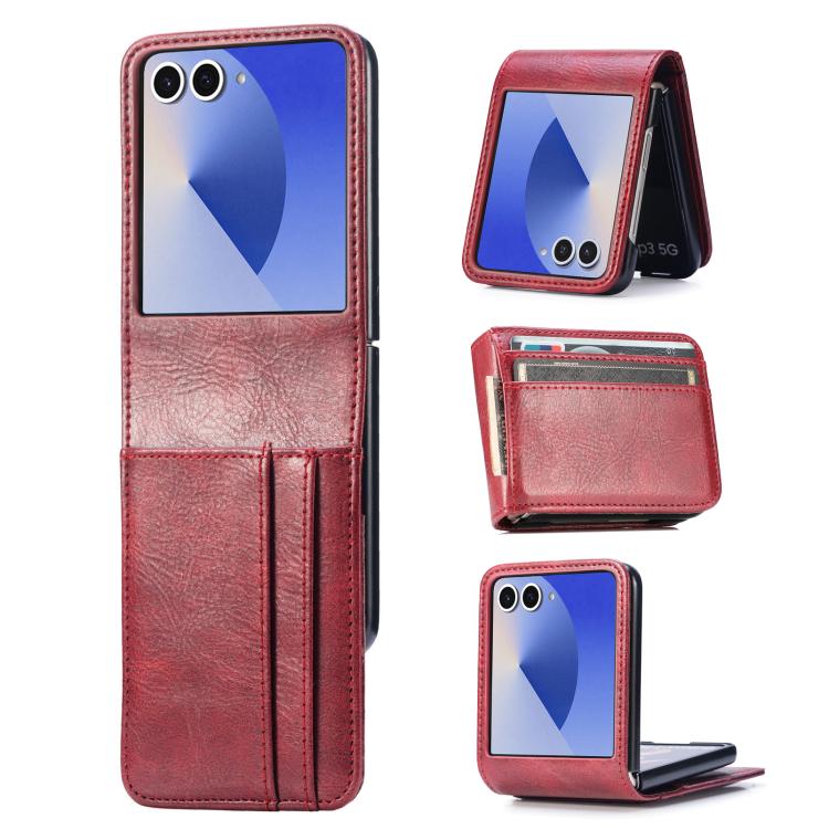 Peňaženkové puzdro Storm Leather case červené – Samsung Galaxy Z Flip 7 | Kryty na mobil Kryty na mobil | Peňaženkové puzdro Storm Leather case červené – Samsung Galaxy Z Flip 7 | Kryty na mobil