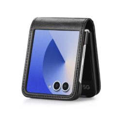 Kryty na mobil | Peňaženkové puzdro Storm Leather case čierne – Samsung Galaxy Z Flip 7 | Kryty na mobil