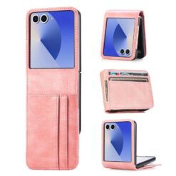 Kryty na mobil | Peňaženkové puzdro Storm Leather case ružové – Samsung Galaxy Z Flip 7 | Kryty na mobil