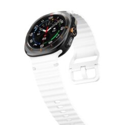Kryty na mobil | Remienok Techno Wristband biely pre Samsung Galaxy Watch 8 Classic 46mm / Watch 8 44mm / Watch 8 40mm / Watch 9 40mm / Watch 9 44mm | Kryty na mobil