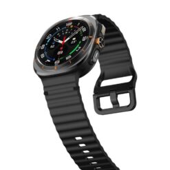 Kryty na mobil | Remienok Techno Wristband čierny pre Samsung Galaxy Watch 8 Classic 46mm / Watch 8 44mm / Watch 8 40mm / Watch 9 40mm / Watch 9 44mm | Kryty na mobil