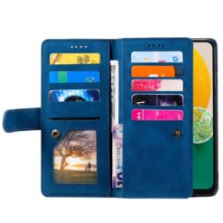 Multifunkčné peňaženkové puzdro Nine-Card Case modré – Samsung Galaxy A17 5G | Kryty na mobil Kryty na mobil | Multifunkčné peňaženkové puzdro Nine-Card Case modré – Samsung Galaxy A17 5G | Kryty na mobil