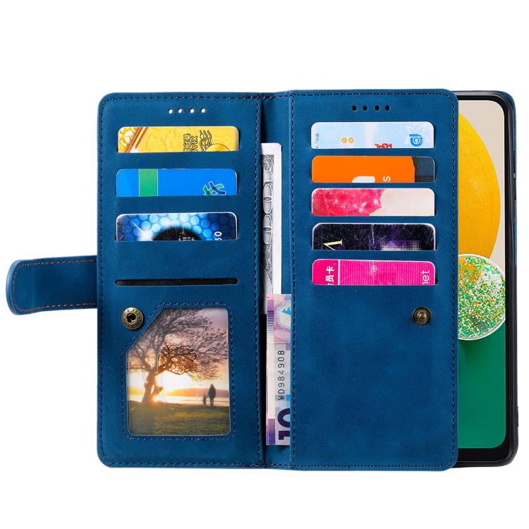 Multifunkčné peňaženkové puzdro Nine-Card Case modré – Samsung Galaxy A17 5G | Kryty na mobil Kryty na mobil | Multifunkčné peňaženkové puzdro Nine-Card Case modré – Samsung Galaxy A17 5G | Kryty na mobil
