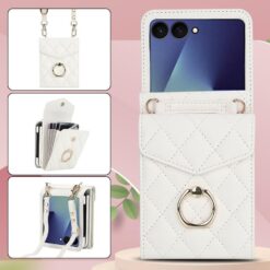 Peňaženkové puzdro Diamond Card case biele – Samsung Galaxy Z Flip 7 | Kryty na mobil Kryty na mobil | Peňaženkové puzdro Diamond Card case biele – Samsung Galaxy Z Flip 7 | Kryty na mobil