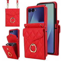 Peňaženkové puzdro Diamond Card case červené – Samsung Galaxy Z Flip 7