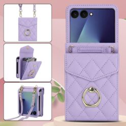 Peňaženkové puzdro Diamond Card case fialové – Samsung Galaxy Z Flip 7 | Kryty na mobil Kryty na mobil | Peňaženkové puzdro Diamond Card case fialové – Samsung Galaxy Z Flip 7 | Kryty na mobil