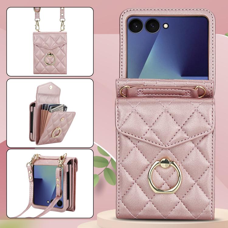 Peňaženkové puzdro Diamond Card case ružové – Samsung Galaxy Z Flip 7 | Kryty na mobil Kryty na mobil | Peňaženkové puzdro Diamond Card case ružové – Samsung Galaxy Z Flip 7 | Kryty na mobil