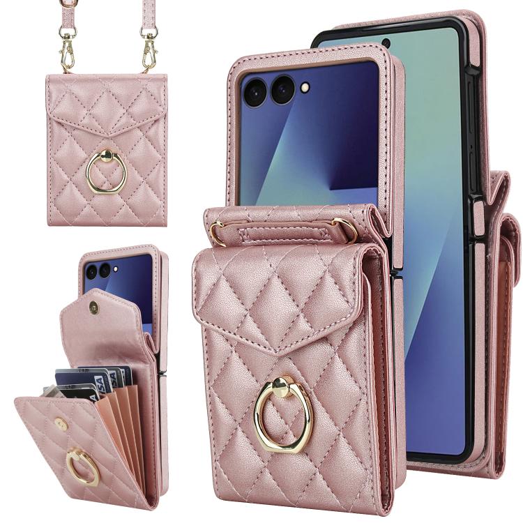 Peňaženkové puzdro Diamond Card case ružové – Samsung Galaxy Z Flip 7 | Kryty na mobil Kryty na mobil | Peňaženkové puzdro Diamond Card case ružové – Samsung Galaxy Z Flip 7 | Kryty na mobil