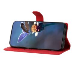 Kryty na mobil | Peňaženkové puzdro Embossing Pattern Motýľ červené – Samsung Galaxy A17 5G | Kryty na mobil