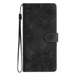 Kryty na mobil | Peňaženkové puzdro Embossing Pattern Motýľ čierne – Samsung Galaxy A17 5G | Kryty na mobil
