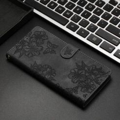 Peňaženkové puzdro Embossing Pattern Motýľ čierne – Samsung Galaxy A17 5G | Kryty na mobil Kryty na mobil | Peňaženkové puzdro Embossing Pattern Motýľ čierne – Samsung Galaxy A17 5G | Kryty na mobil