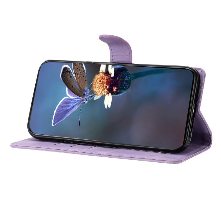 Peňaženkové puzdro Embossing Pattern Motýľ fialové – Samsung Galaxy A17 5G | Kryty na mobil Kryty na mobil | Peňaženkové puzdro Embossing Pattern Motýľ fialové – Samsung Galaxy A17 5G | Kryty na mobil