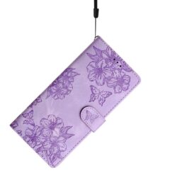 Peňaženkové puzdro Embossing Pattern Motýľ fialové – Samsung Galaxy A17 5G | Kryty na mobil Kryty na mobil | Peňaženkové puzdro Embossing Pattern Motýľ fialové – Samsung Galaxy A17 5G | Kryty na mobil