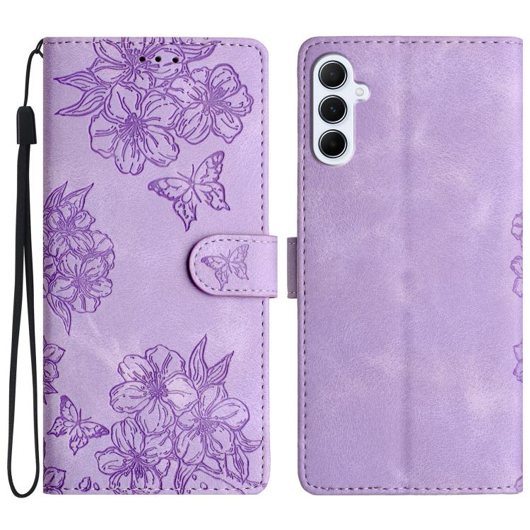 Peňaženkové puzdro Embossing Pattern Motýľ fialové – Samsung Galaxy A17 5G | Kryty na mobil Kryty na mobil | Peňaženkové puzdro Embossing Pattern Motýľ fialové – Samsung Galaxy A17 5G | Kryty na mobil
