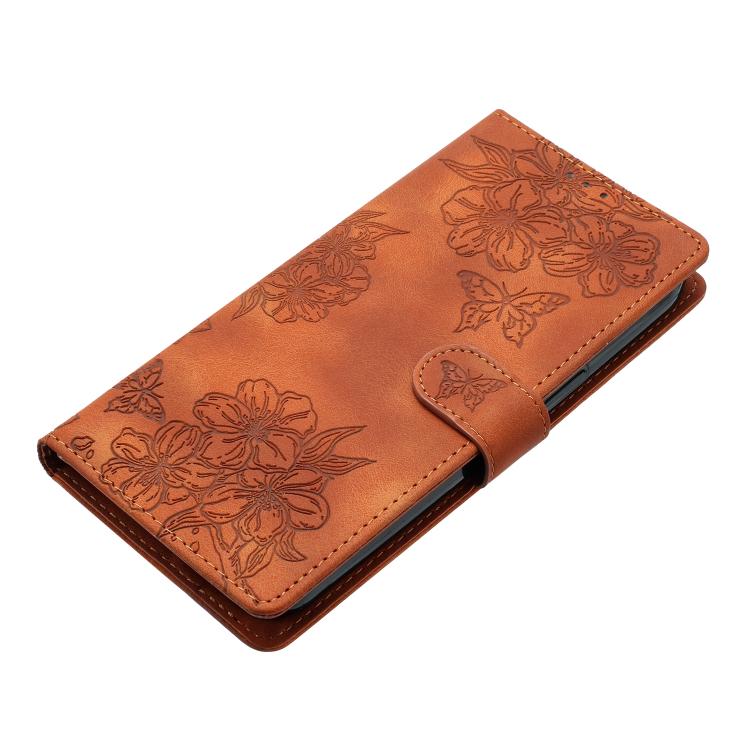 Peňaženkové puzdro Embossing Pattern Motýľ hnedé – Samsung Galaxy A17 5G | Kryty na mobil Kryty na mobil | Peňaženkové puzdro Embossing Pattern Motýľ hnedé – Samsung Galaxy A17 5G | Kryty na mobil