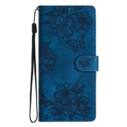 Kryty na mobil | Peňaženkové puzdro Embossing Pattern Motýľ modré – Samsung Galaxy A17 5G | Kryty na mobil