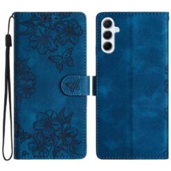 Kryty na mobil | Peňaženkové puzdro Embossing Pattern Motýľ modré – Samsung Galaxy A17 5G | Kryty na mobil