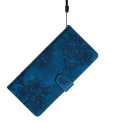 Kryty na mobil | Peňaženkové puzdro Embossing Pattern Motýľ modré – Samsung Galaxy A17 5G | Kryty na mobil