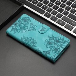Kryty na mobil | Peňaženkové puzdro Embossing Pattern Motýľ zelené – Samsung Galaxy A17 5G | Kryty na mobil
