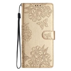 Kryty na mobil | Peňaženkové puzdro Embossing Pattern Motýľ zlaté – Samsung Galaxy A17 5G | Kryty na mobil