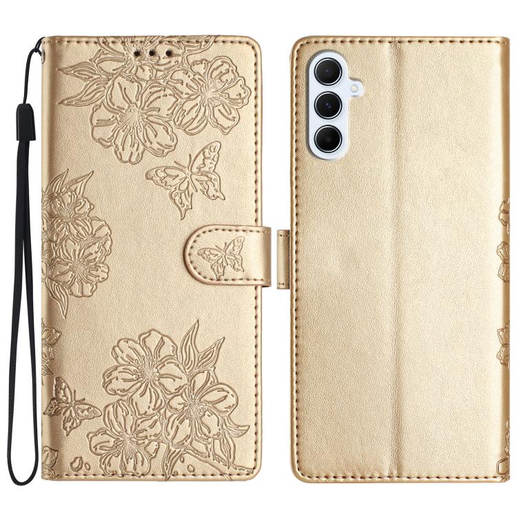 Peňaženkové puzdro Embossing Pattern Motýľ zlaté – Samsung Galaxy A17 5G | Kryty na mobil Kryty na mobil | Peňaženkové puzdro Embossing Pattern Motýľ zlaté – Samsung Galaxy A17 5G | Kryty na mobil