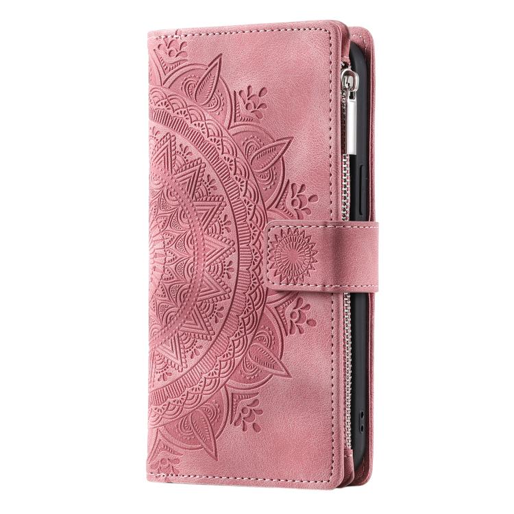 Peňaženkové puzdro Mandala zip case ružové – Samsung Galaxy A17 5G | Kryty na mobil Kryty na mobil | Peňaženkové puzdro Mandala zip case ružové – Samsung Galaxy A17 5G | Kryty na mobil