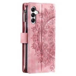 Peňaženkové puzdro Mandala zip case ružové – Samsung Galaxy A17 5G | Kryty na mobil Kryty na mobil | Peňaženkové puzdro Mandala zip case ružové – Samsung Galaxy A17 5G | Kryty na mobil