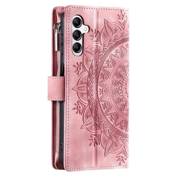 Peňaženkové puzdro Mandala zip case ružové – Samsung Galaxy A17 5G | Kryty na mobil Kryty na mobil | Peňaženkové puzdro Mandala zip case ružové – Samsung Galaxy A17 5G | Kryty na mobil