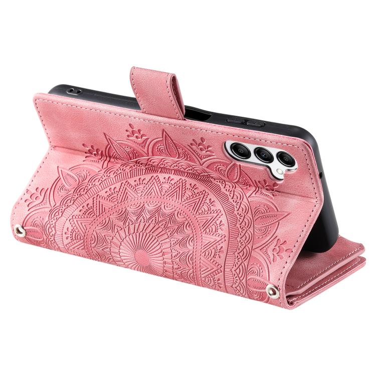 Peňaženkové puzdro Mandala zip case ružové – Samsung Galaxy A17 5G | Kryty na mobil Kryty na mobil | Peňaženkové puzdro Mandala zip case ružové – Samsung Galaxy A17 5G | Kryty na mobil