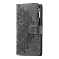 Kryty na mobil | Peňaženkové puzdro Mandala zip case sivé – Samsung Galaxy A17 5G | Kryty na mobil
