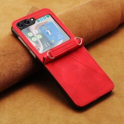 Kryty na mobil | Zadný kryt Lanyard case červený – Samsung Galaxy Z Flip 7 | Kryty na mobil