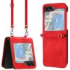 Kryty na mobil | Zadný kryt Lanyard case hnedý – Samsung Galaxy Z Flip 7 | Kryty na mobil
