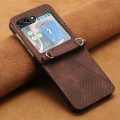 Kryty na mobil | Zadný kryt Lanyard case hnedý – Samsung Galaxy Z Flip 7 | Kryty na mobil