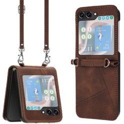 Zadný kryt Lanyard case hnedý – Samsung Galaxy Z Flip 7