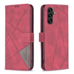 Kryty na mobil | Knižkové puzdro Rhombus červené – Samsung Galaxy S25 FE | Kryty na mobil