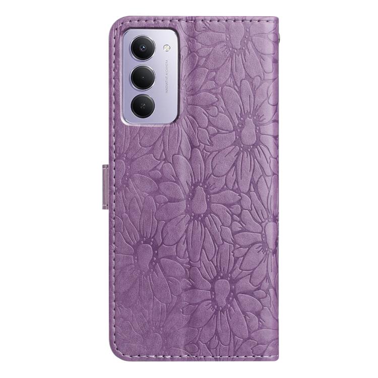 Peňaženkové puzdro Embossing Pattern Kvety fialové – Xiaomi Redmi 15 4G/5G | Kryty na mobil Kryty na mobil | Peňaženkové puzdro Embossing Pattern Kvety fialové – Xiaomi Redmi 15 4G/5G | Kryty na mobil