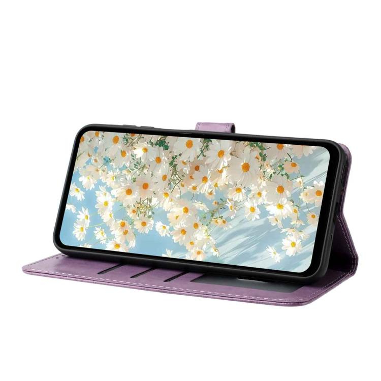 Peňaženkové puzdro Embossing Pattern Kvety fialové – Xiaomi Redmi 15 4G/5G | Kryty na mobil Kryty na mobil | Peňaženkové puzdro Embossing Pattern Kvety fialové – Xiaomi Redmi 15 4G/5G | Kryty na mobil