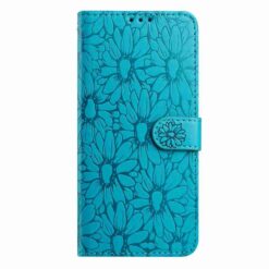 Kryty na mobil | Peňaženkové puzdro Embossing Pattern Kvety modré – Xiaomi Redmi 15 4G/5G | Kryty na mobil