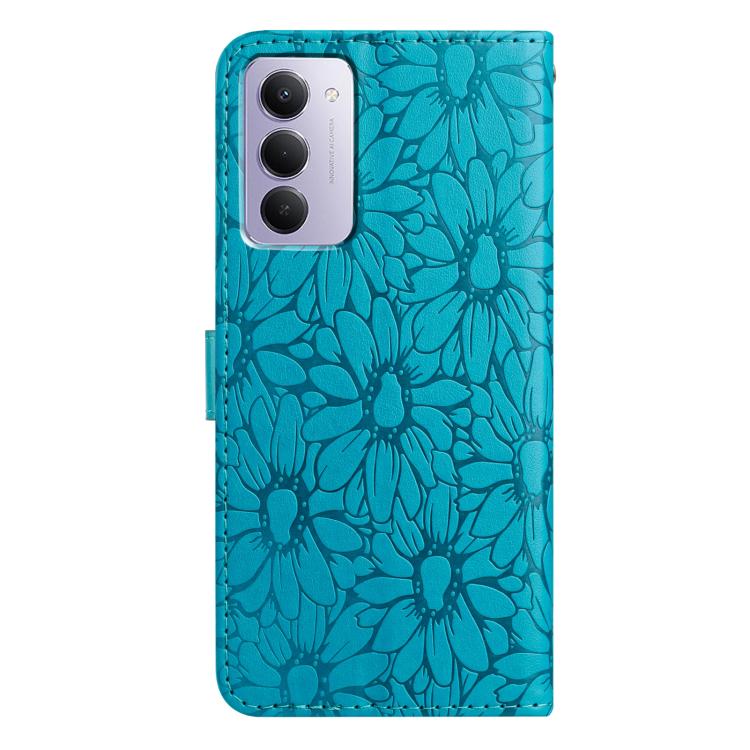 Peňaženkové puzdro Embossing Pattern Kvety modré – Xiaomi Redmi 15 4G/5G | Kryty na mobil Kryty na mobil | Peňaženkové puzdro Embossing Pattern Kvety modré – Xiaomi Redmi 15 4G/5G | Kryty na mobil