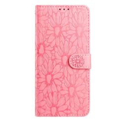 Kryty na mobil | Peňaženkové puzdro Embossing Pattern Kvety ružové – Xiaomi Redmi 15 4G/5G | Kryty na mobil
