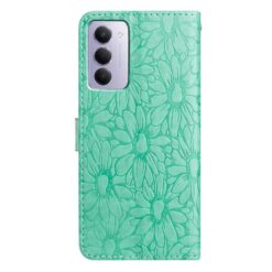 Kryty na mobil | Peňaženkové puzdro Embossing Pattern Kvety zelené – Xiaomi Redmi 15 4G/5G | Kryty na mobil