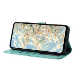 Kryty na mobil | Peňaženkové puzdro Embossing Pattern Kvety zelené – Xiaomi Redmi 15 4G/5G | Kryty na mobil