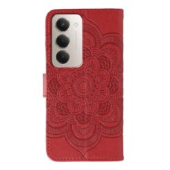 Kryty na mobil | Peňaženkové puzdro Embossing Pattern Mandala červené – Xiaomi Redmi 15 4G/5G | Kryty na mobil