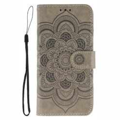 Kryty na mobil | Peňaženkové puzdro Embossing Pattern Mandala sivé – Xiaomi Redmi 15 4G/5G | Kryty na mobil
