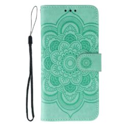 Peňaženkové puzdro Embossing Pattern Mandala zelené – Xiaomi Redmi 15 4G/5G